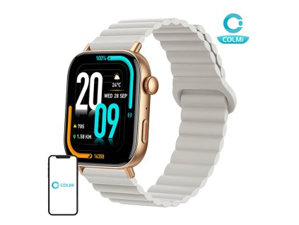 153044 3 inteligentne hodinky colmi c8 max s magnetickym remienkom zlate