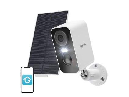 152513 wireless 3mp wifi outdoor camera iegeek zs gx3s white with solar panel