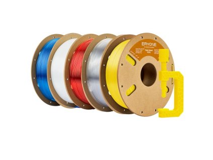 5kg ERYONE High Speed PETG Filament (1kg Transparent Blue + 1kg Transparent Red + 1kg Transparent + 1kg Yellow + 1kg White)