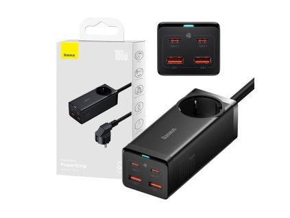61274 baseus gan3 pro nastenna nabijacka napajaci pas 2xusb 2xusb c ac 100w cierna