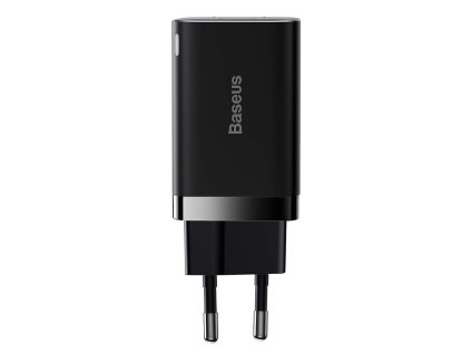 Rychlonabíječka Baseus Super Si Pro USB + USB-C 30 W (černá)
