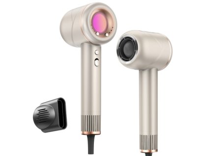 MOOSOO H2 High-Speed Hair Dryer, Negative Ionic Blow Dryer with 110, 000 RPM Brushless Motor for Fast Drying, Low Noise, Thermo-Control, RGB Light, for Home, Travel