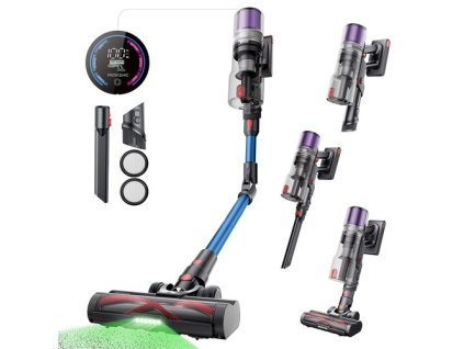 Proscenic P16 Flexible Battery Vacuum Cleaner, 550 W/45 Kpa, 55 Mins Vacuum Cleaner, Wireless with Touchscreen Folding Tube, Green Light, Wall-Mounted Charging Station, Anti-Tangle for Carpet, Hard