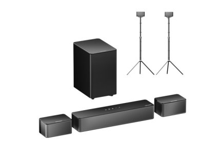 Ultimea Poseidon D50 5.1 Soundbar + 1 Pair * Steady 300 Speaker Stands, Adjustable Surround Level, 3 EQ Modes