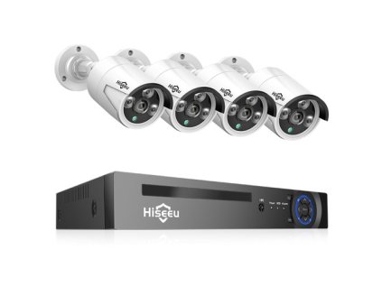 Hiseeu 5MP POE Security Camera System, 8CH H.265 Network Video Recorder, AI Human Detection, HD Night Vision, IP66 Waterproof, No HDD