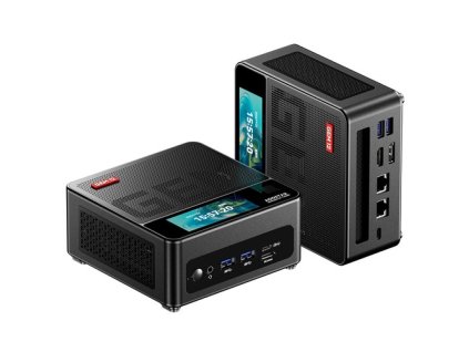 AOOSTAR GEM12 Pro Max Mini PC with Display, Fingerprint Unlock, AMD Ryzen 7 8845HS 8 Core Max 5.1GHz, 32GB DDR5 RAM 1TB SSD, HDMI + DP + 2*USB4 Four Screen Display, WiFi 6 Bluetooth 5.2, 2*USB3.2, 2*USB2.0, 1*Oculink, 2*2.5G LAN, 1*Headphone Jack