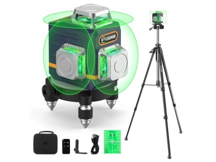 CIGMAN CM-701T 3x360° Laser Level with 1.5m Tripod, Remote Control, Self-Leveling, 4000mAh Battery