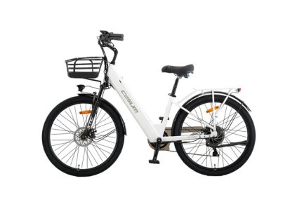 CYSUM X-city Electric Bike, 250W Motor, 48V 10.4Ah Battery, 26*1.95 inch Tires, 25km/h Max Speed, 80km Range, Mechanical Disc Brake, Shimano 7-speed, LCD Display - White