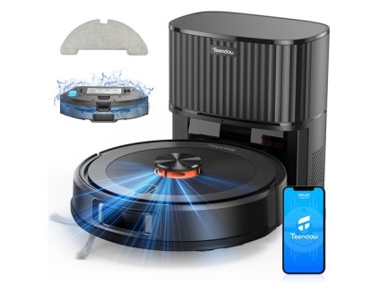 Teendow D10S MAX 2-in-1 Robot Vacuum Cleaner and Mop with Auto-empty Station, 4500Pa Powerful Suction, Smart Mapping