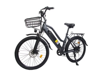 Orlms City 26 Electric Bike, 500W Motor, 48V 15Ah Battery, 26*1.75 inch Tires, 45km/h Max Speed, 55km Max Range, Mechanical Disc Brakes, Suspension Front Fork, Shimano 5-speed, LCD Display - Grey