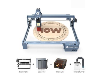 SCULPFUN S9 Pro 10W Laser Engraver + Rotary Roller + H44 Laser Bed + FC1 Enclosure + P150 Smoke Purifier