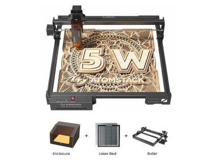 ATOMSTACK A5 Pro V2 5W Laser Engraver + Mecpow H44 Laser Bed + G3 Pro Rotary Roller + FC1 Enclosure
