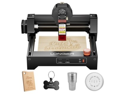 LONGER RAY5 Mini 2.5W Laser Engraver, 0.04mm Precision, 12,000mm/min Speed, for Wood/ Acrylic/ Leather/ Metal, 130*140mm