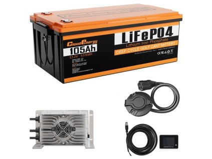 Cloudenergy GFA48-105A 48V 105Ah LiFePO4 Battery, Built-in 250A BMS, with 20A Charger, 6000+ Cycles Lithium Golf Cart Battery