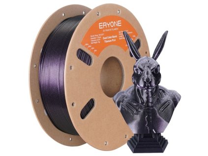 ERYONE Burnt Titanium Dual Color PLA Filament 1kg - Black & Rose-red