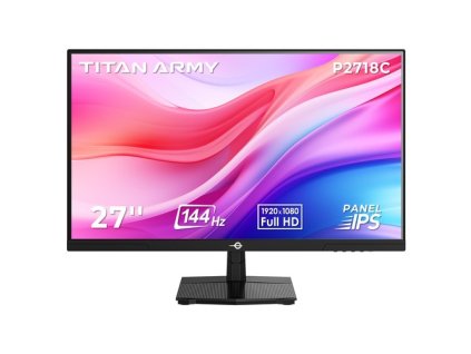 TITAN ARMY P2718C Gaming Monitor, 27 inch 16:9 1920*1080 IPS Screen, 144Hz Refresh Rate, HDR10, Adaptive Sync,  Low Blue Light & Flicker-free, 99% sRGB, 6 Scenario Modes, Adjustable Stand, Supports VESA Mount, 1*HDMI 1.4, 1*DP 1.2