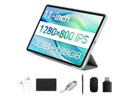 Teclast P50 Case Android 14 tablet, 11 inch 1280*800 Touchscreen, UNISOC T606 Octa-Core 1.6GHz, 4GB+8GB Expansion RAM 128GB ROM, 2.4/5GHz WiFi Bluetooth 5.0, 7000mAh Battery, 5MP+8MP Camera, Face Unlock, GPS/Galileo/GLONASS/BDS