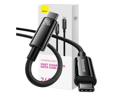 Kabel USB-C na USB-C Baseus Tungsten Gold 240W 1m (černý)