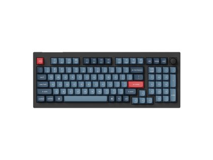160193 bezdrotova mechanicka klavesnica keychron v5 max qmk via rgb s cervenymi spinacmi cierna