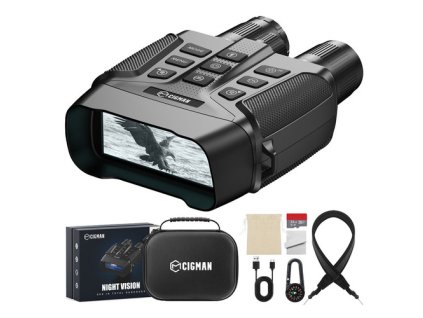 CIGMAN CNV01 Night Vision Binocular, 3.99" Large Screen, Up to 18H 5000mAh Battery, f/1.0 Large Aperture, 32GB Memory Card, 5X Zoom, Flashlight, Compass