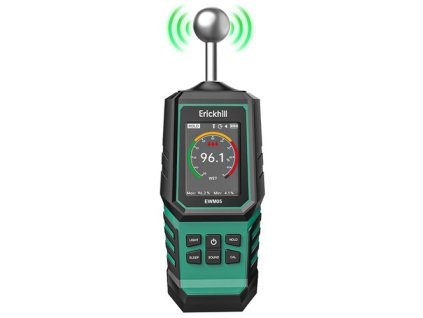ERICKHILL EWM05 Wood Moisture Meter, Non-Contact, Tri-Color LED Ring & Digital Scale, 1000mAh Rechargeable Battery