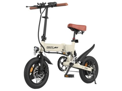 ESKUTE F200 Folding Electric Bike, 250W Motor, 36V 7.8Ah Battery, 14 inch Tires, 25km/h Max Speed, 50km Range, Mechanical Disc Brakes, LCD Display - Khaki
