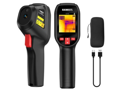 KAIWEETS KTI-200 Thermal Imaging Camera, 240x240 IR Resolution, -4°F to 1022°F Range, 25Hz Refresh Rate, 15 Color Palettes, Laser Pointer, 8H Runtime, IP54