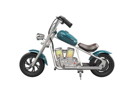 HYPER GOGO Challenger 12 Plus with App Electric Motorcycle for Kids 12'' Pneumatic Tires Bluetooth Speaker Fog - Blue