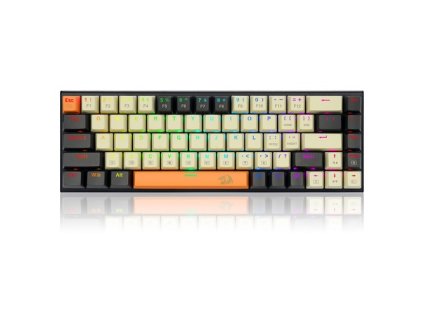 Redragon K633CGO-RGB 68-key Mechanical Gaming Keyboard, RGB Backlight, USB-C Wired Connection, Double-Shot Keycaps, Hot-Swappable Switches - Black