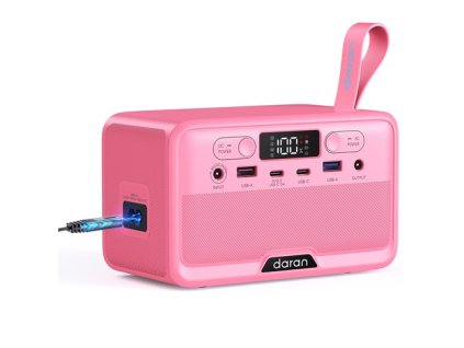 DaranEner YOUYO R100 100W Portable Power Station, 4x USB, 1x DC and 2x AC Ports, 89.6Wh LiFePO4, LED & Compact