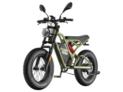 Fafrees F20 Ultra Electric Bike (Brake Upgraded Version), 750W Motor, 48V 25Ah Battery, 20*5.0 inch Fat Tires, 140km Max Range, Mechanical Disc Brakes, Hydraulic Suspension, Shimano 7-speed - Black Green