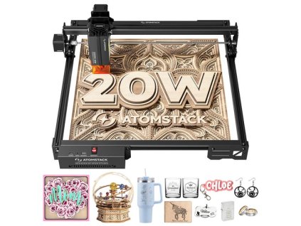 ATOMSTACK A20 Pro V2 20W Laser Engraver, 400mm/s High Speed, 0.01mm Precision, 0.08 x 0.1mm Spot, 400*365mm