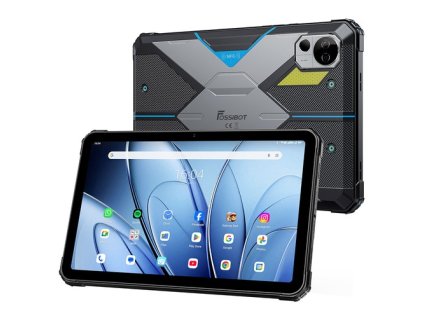 FOSSiBOT DT3 5G Rugged Tablet, Android 15, 10.4 inch 1200x2000 Display, 12GB RAM 256GB ROM, WiFi 6, 21560mAh Battery 66W Fast Charge, 64MP+32MP Camera, LED Flashlight, NFC, GPS/GALILEO/GLONASS/QZSS/BEIDOU/NavIC, Fingerprint & Face ID Unlock - Blue