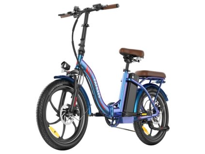 Fafrees F20+ Pro Folding Electric Bike, 250W Motor, 36V 22.5Ah Battery, 20*3.0 inch Tires, 25km/h Max Speed, 100km Max Range, Disc Brakes, Front  Suspension, Shimano 7-speed - Aurora Blue