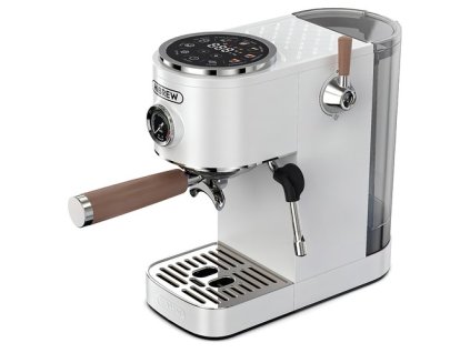 HiBREW H13 Semi-automatic Coffee Machine, Dual Boiler System with 20-Bar Pump Pressure, Touchscreen, Multi-function Brewing Modes, Adjustable Drip Tray - White