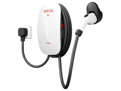 Oscal EV7000 Smart Wall Mounted EV Charger (EU Plug) with RFID Card Access & App Control, Compact & Powerful, Faster, Smarter, Safer - White