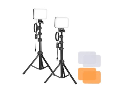 165860 neewer bp66 studiovy set dve led lampy filtre stativy