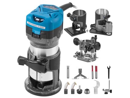 Frézka na drevo 710W, 30,000RPM, variabilná rýchlosť, 4 základne