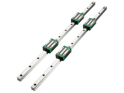Lineárne lišty 3 ks 2–167.6 cm, 4× HSR20 ložiskové bloky, pre osy XYZ