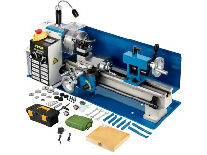 Mini kovový sústruh 17.8×35.6 cm, 550 W, 2250 rpm, 3-čel. skľučovadlo