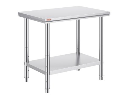 Nerezový stôl 900×600×800 mm, nosnosť 700 lbs, 3 nastaviteľné výšky