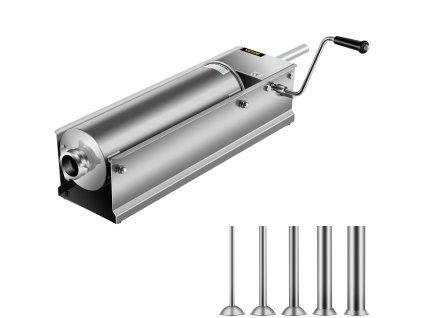 Ručný plnič klobás 7 L / 15 LBS, dvojrýchlostný, nerez 304, 5 trubíc