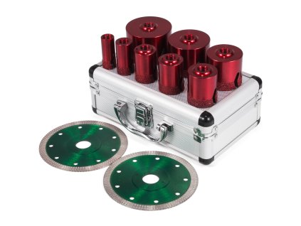 Sada diamantových vykružovacích vrtákov m14 8 ks 20–68 mm, 2 listy