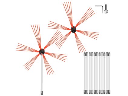 Súprava na čistenie komína a dymovodu 1188.7 cm (11.89 m) sada