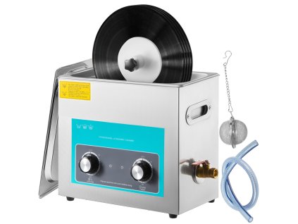 Ultrazvukový čistič vinylových platní 6l 40 kHz 8 plat nerez ohrievač