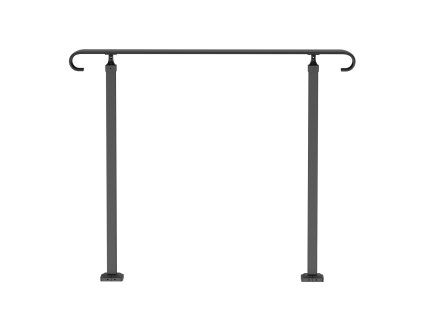 Zábradlie na schody, nastaviteľné 2-3 stupne čierne, s montážnou sadou