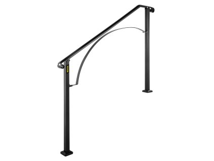 Zábradlie na 4–5 vonkajších schodov, čierne kovové, na betón i drevo