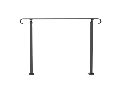 Madlo na schody nastaviteľné 2-3 stupne, čierne, s montážnou sadou