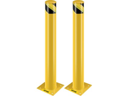 Bezpečnostný stĺpik 36 inch, priemer 4.5 inch, žltý oceľný, 8 kotiev