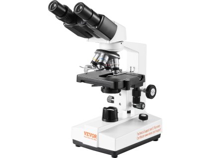 Binokulárny zložený mikroskop 40–2500×, led, dvojvrstvový stolík